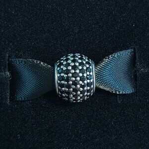 Authentic Retired Pave Lights Bead with Black Nano Crystal - 791051NCK